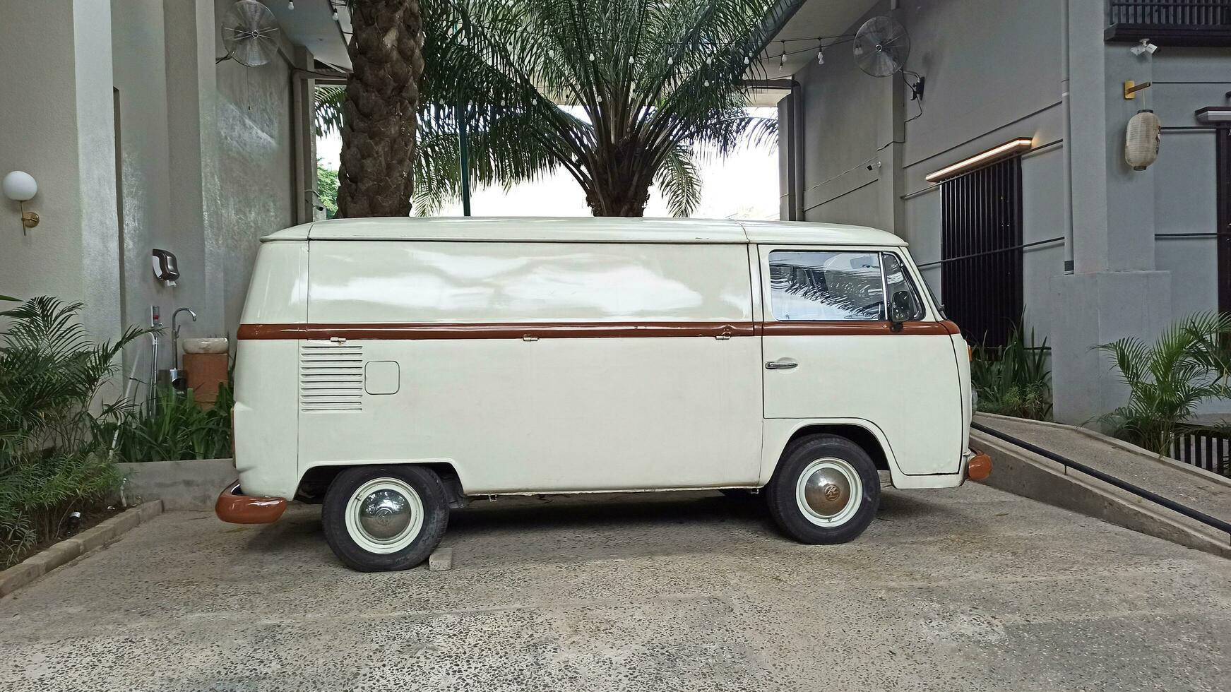 January 2023. Medan, Indonesia. a white Volkswagen Type 2 photo