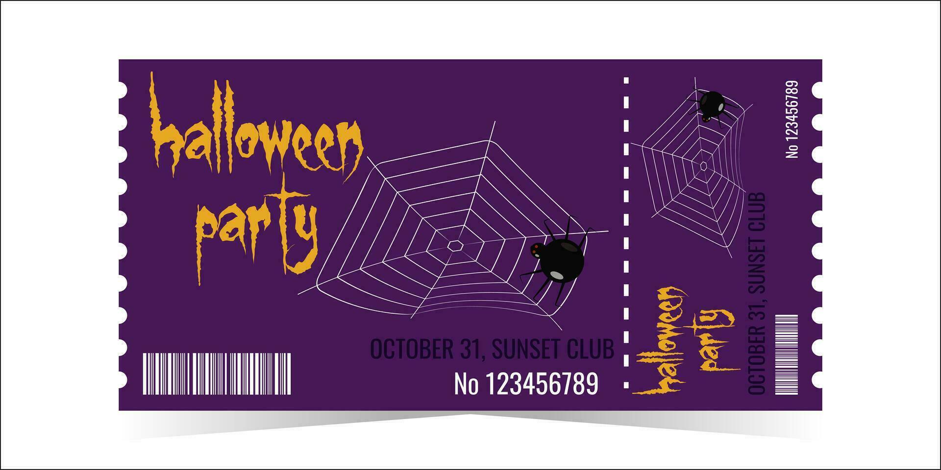 Layout of the Halloween Party Ticket Template. vector