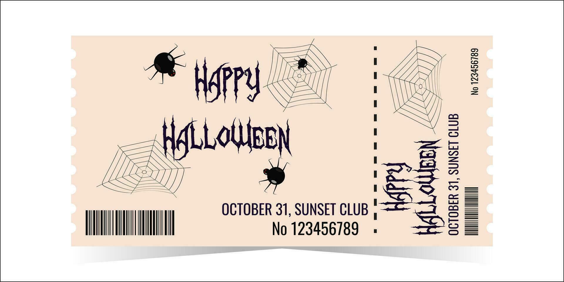 Layout of the Halloween Party Ticket Template. vector