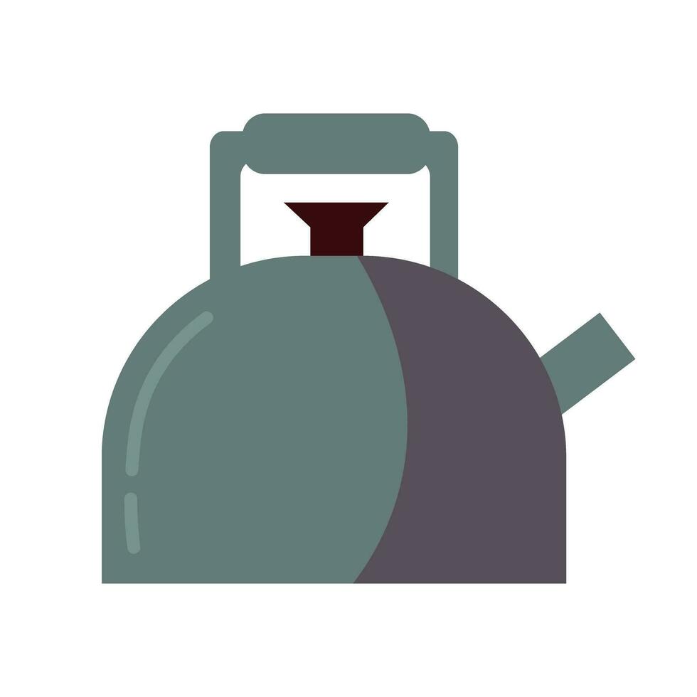 Vintage old kettle in a flat style. Objects Are Repainted. vector