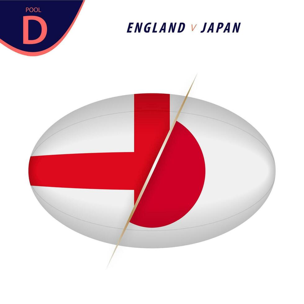 rugby competencia Inglaterra v Japón . rugby versus icono. vector