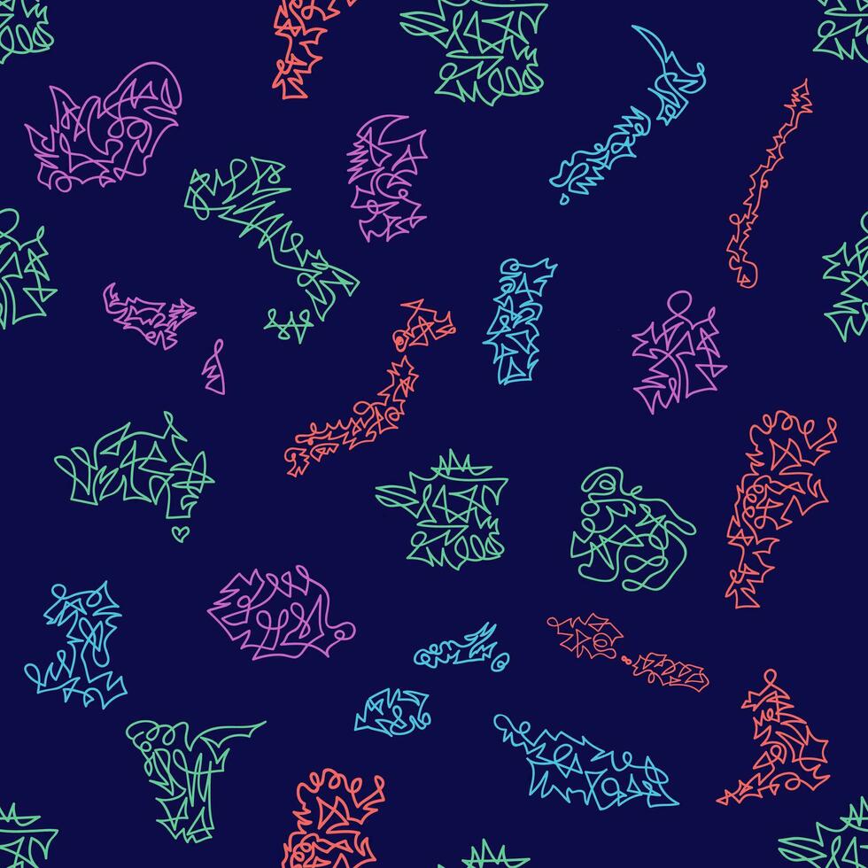 Seamless pattern with an abstract map of rugby tournament participants, each map in color of its pool. vector