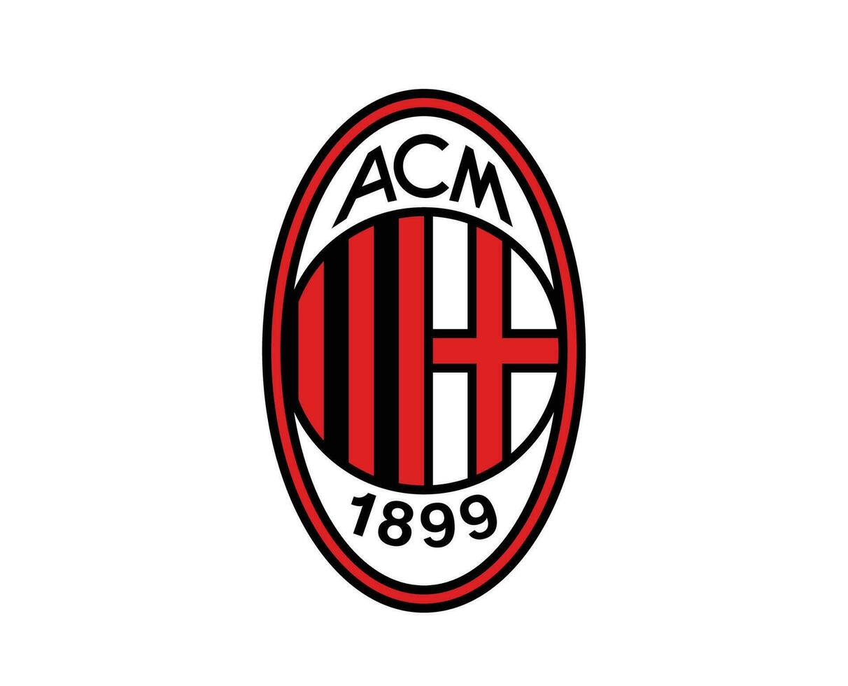 AC Milan Club Logo Symbol Serie A Football Calcio Italy Abstract Design Vector Illustration