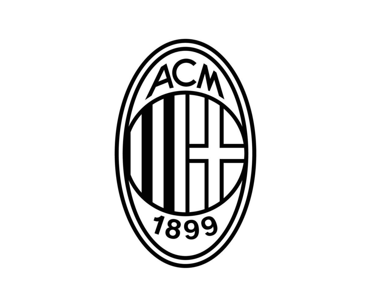 C.A Milán club logo símbolo negro serie un fútbol americano calcio Italia resumen diseño vector ilustración
