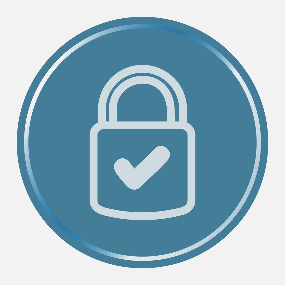 Padlock with check mark icon. User privacy security and encryption. cybersecurity Concept. vector