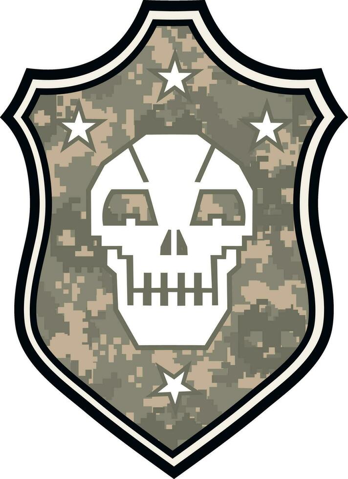 military sign with skull, grunge vintage design t shirts vector