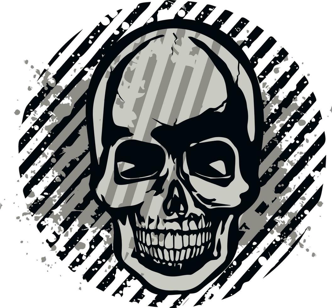 Signo gótico con calavera, camisetas de diseño vintage grunge vector