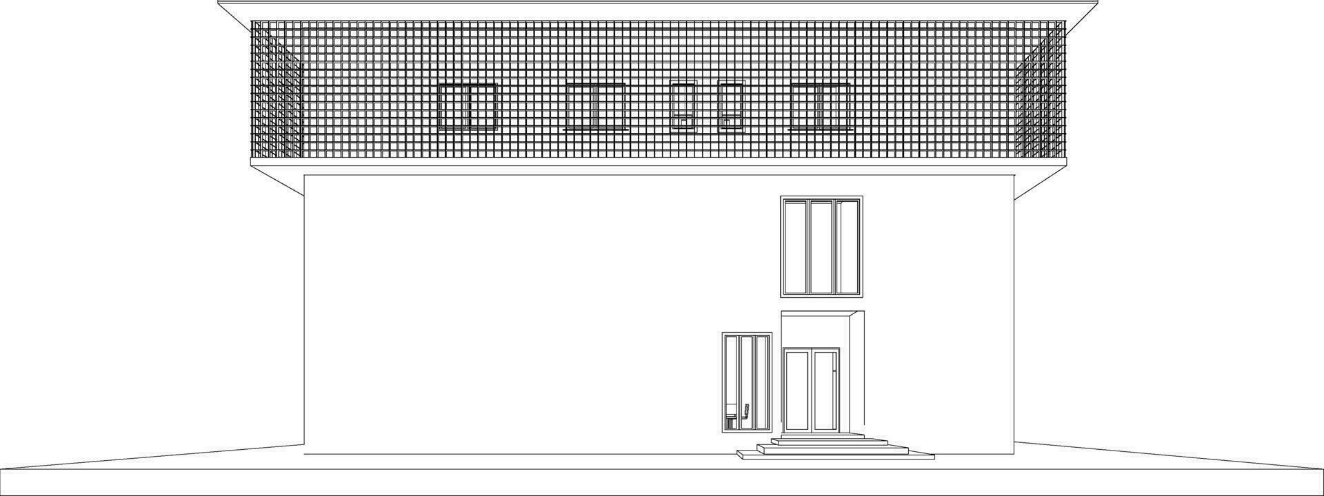 3d ilustración de residencial proyecto vector