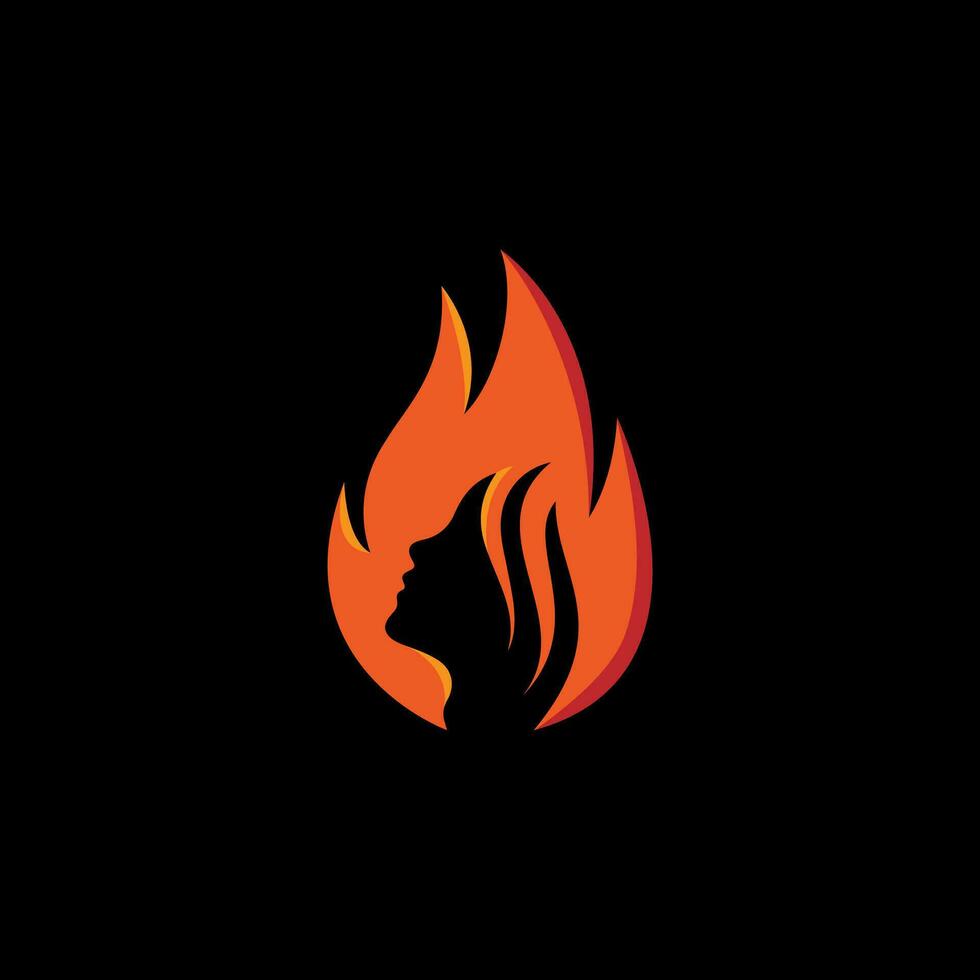 logotipo de dama de fuego vector