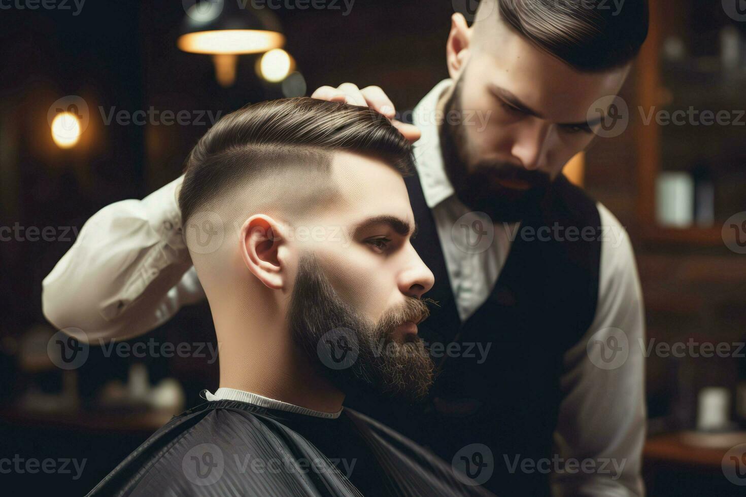 Barbero Corte de pelo hombre. generar ai 27485370 Foto de stock en Vecteezy