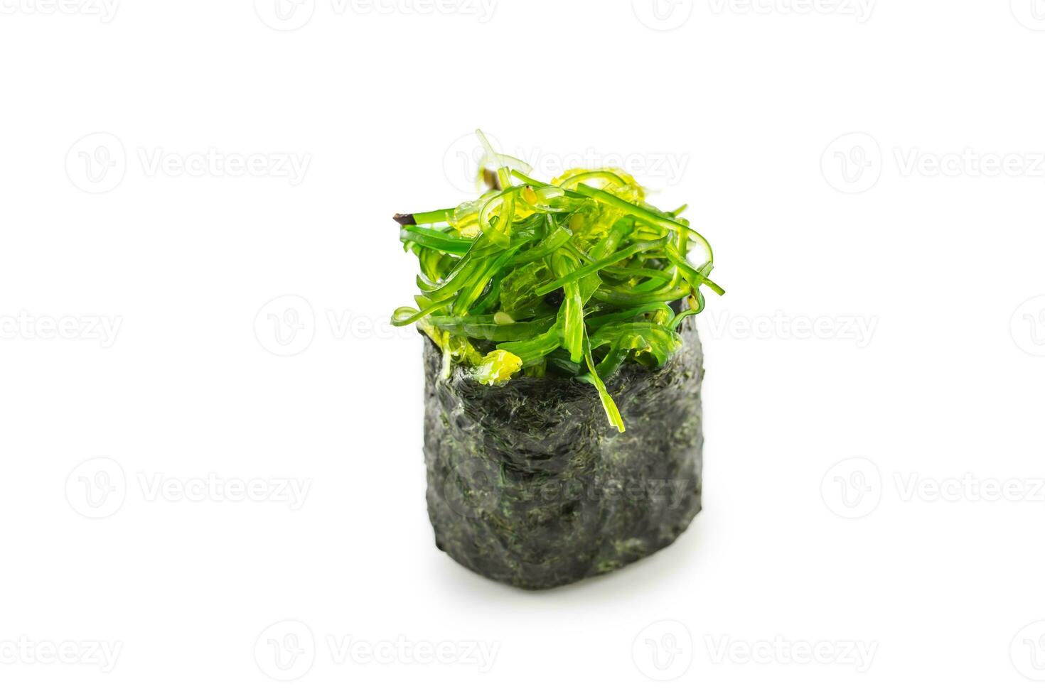 Gunkan sushi with wakame seaweed japanese traditional food. photo