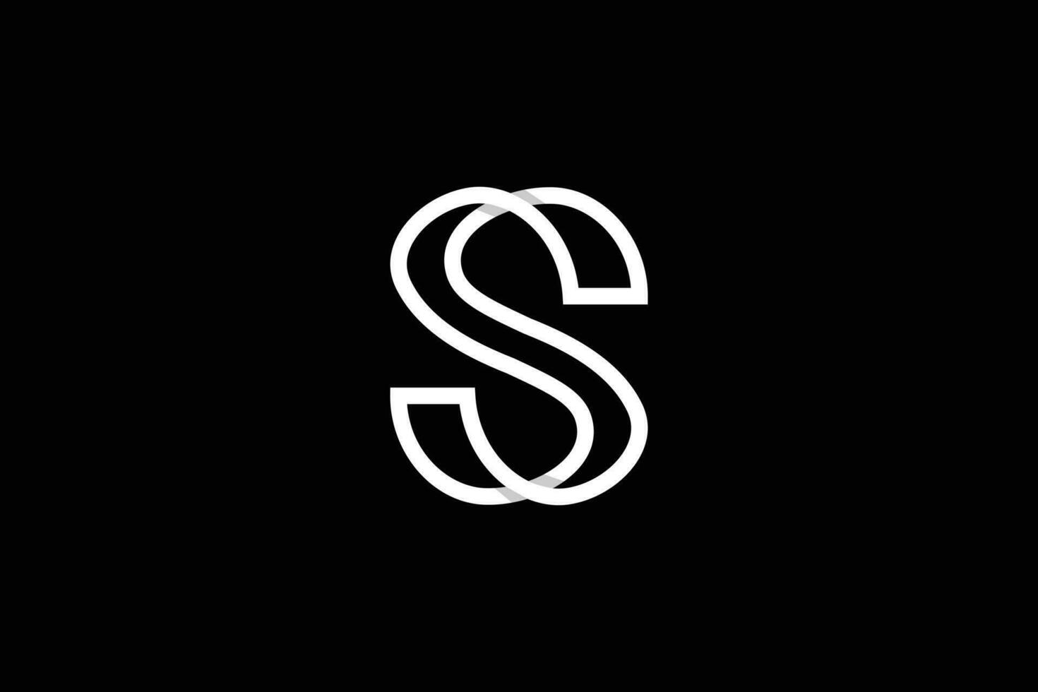 Creative minimal style professional initial letter s logo design template on black background vector