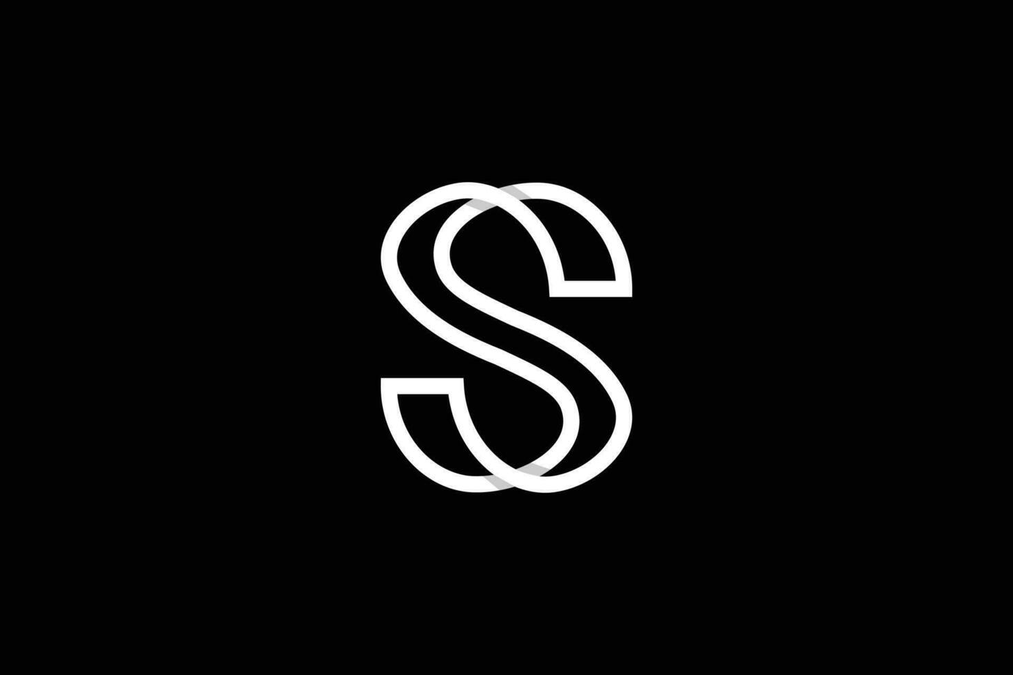 Creative minimal style professional initial letter s logo design template on black background vector