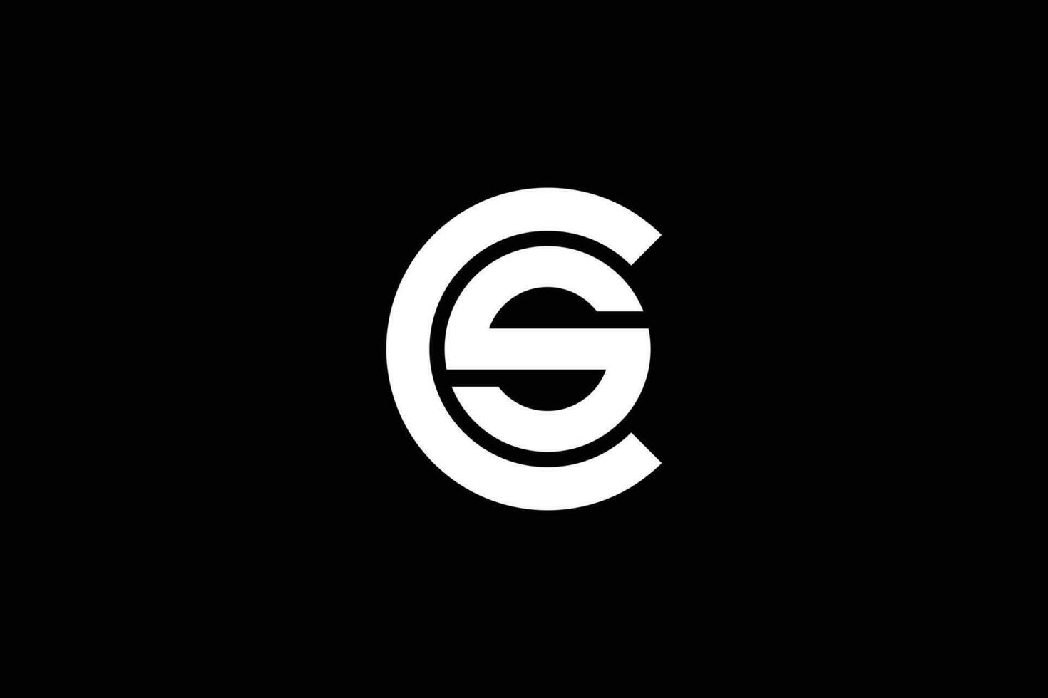 creativo mínimo estilo profesional inicial letra C s logo diseño modelo en negro antecedentes vector