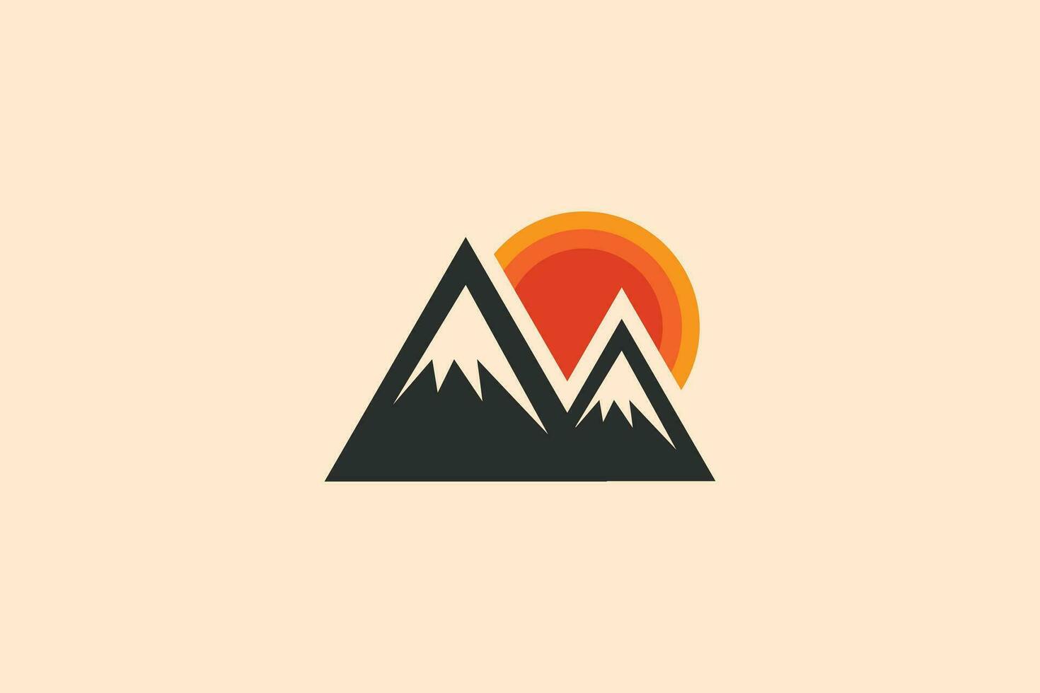 creativo y profesional minimalista colina logo diseño modelo en blanco antecedentes vector