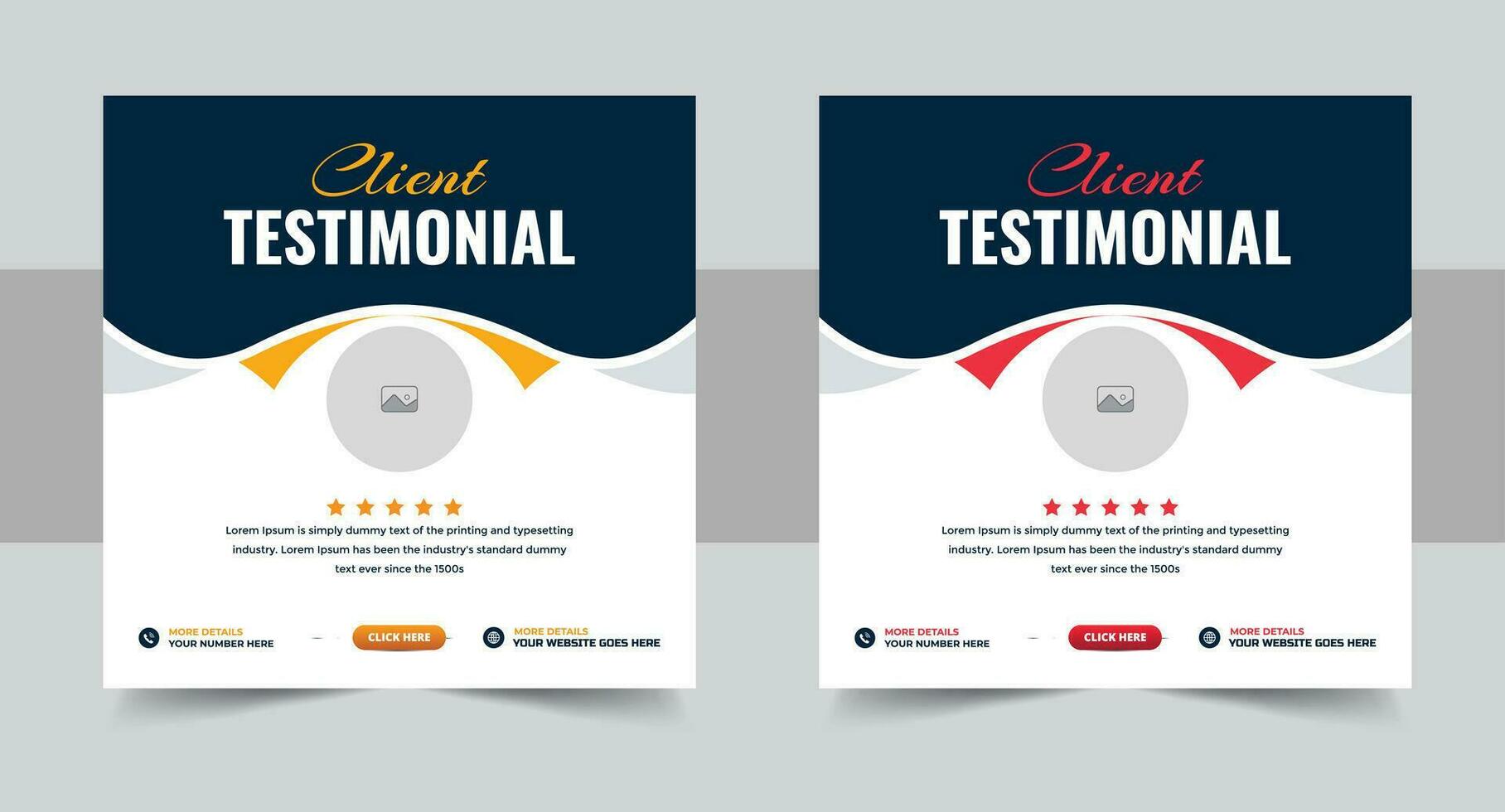 Customer feedback testimonial social media post web banner template. client testimonials social media post banner design template vector