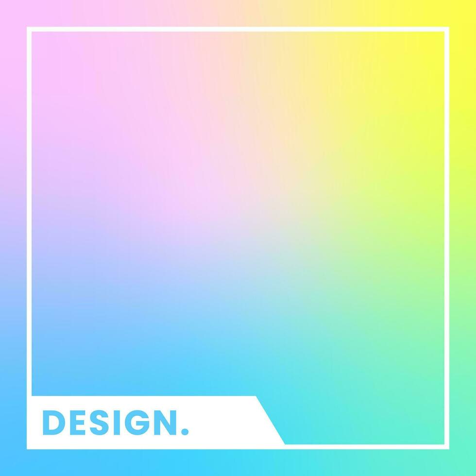 Colorful square gradient background. Social media frame vector illustration.