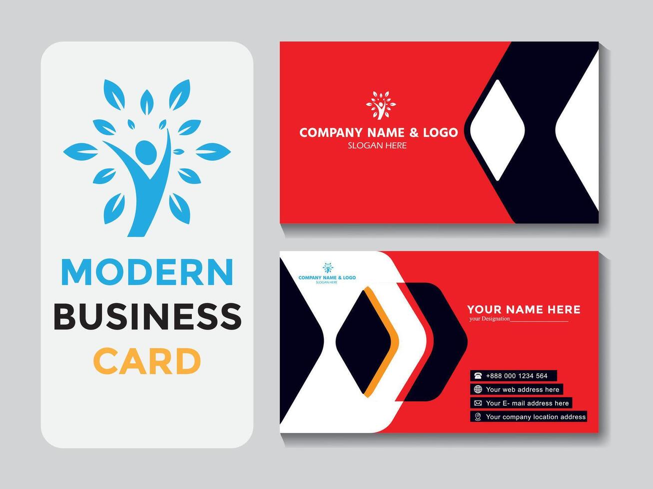 Vector modern business card template for your project