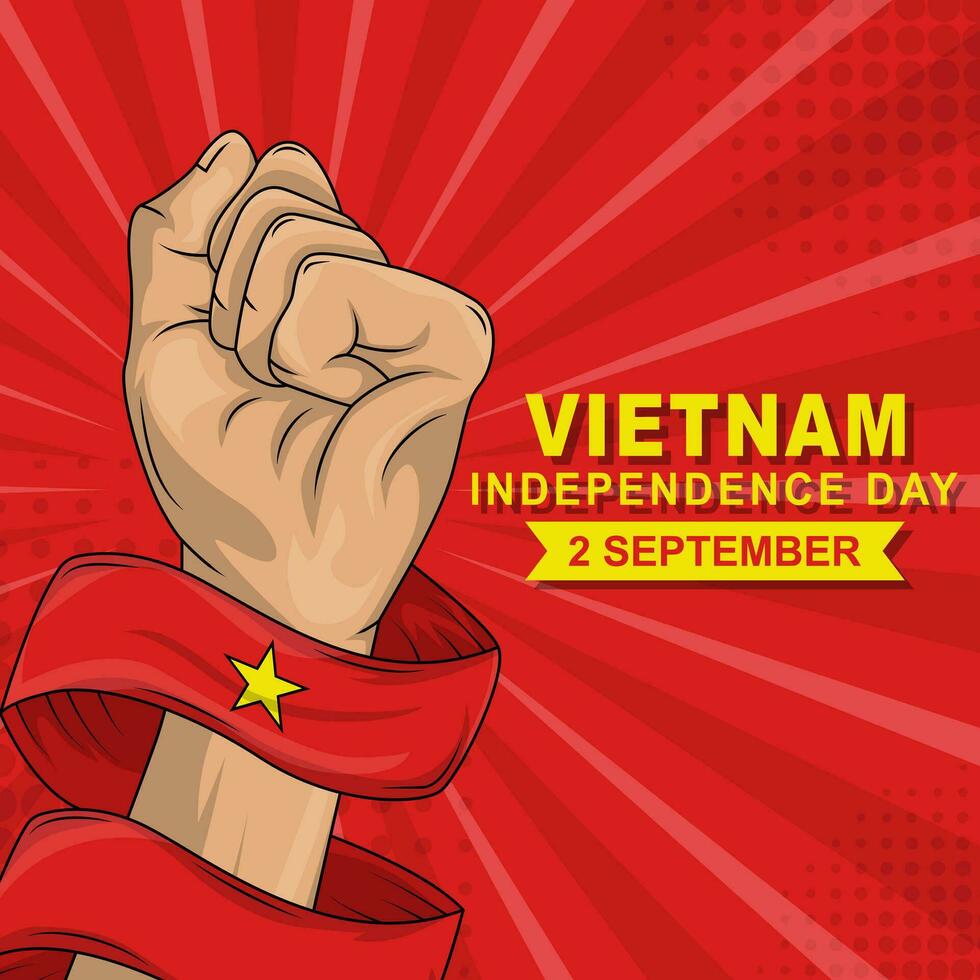 Vietnam Independence Day clenched fist poster design vector