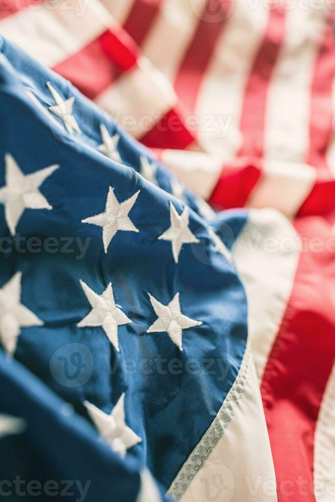 Close-up of american flag stars and stripes photo