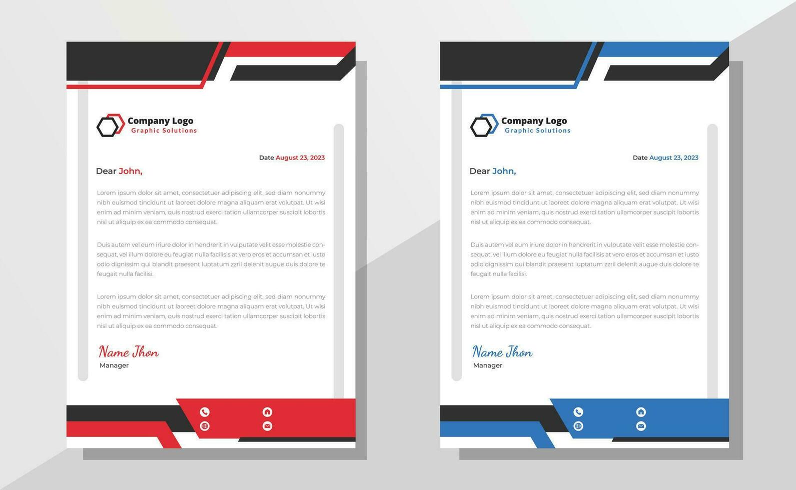 Modern professional corporate letterhead design, letter head, letterhead, creative business or company letterhead design template vector