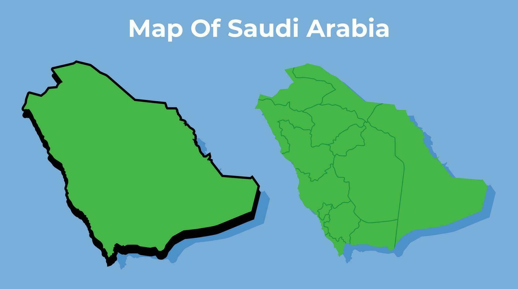 Vector Saudi Arabia 3D map set simple flat illustration