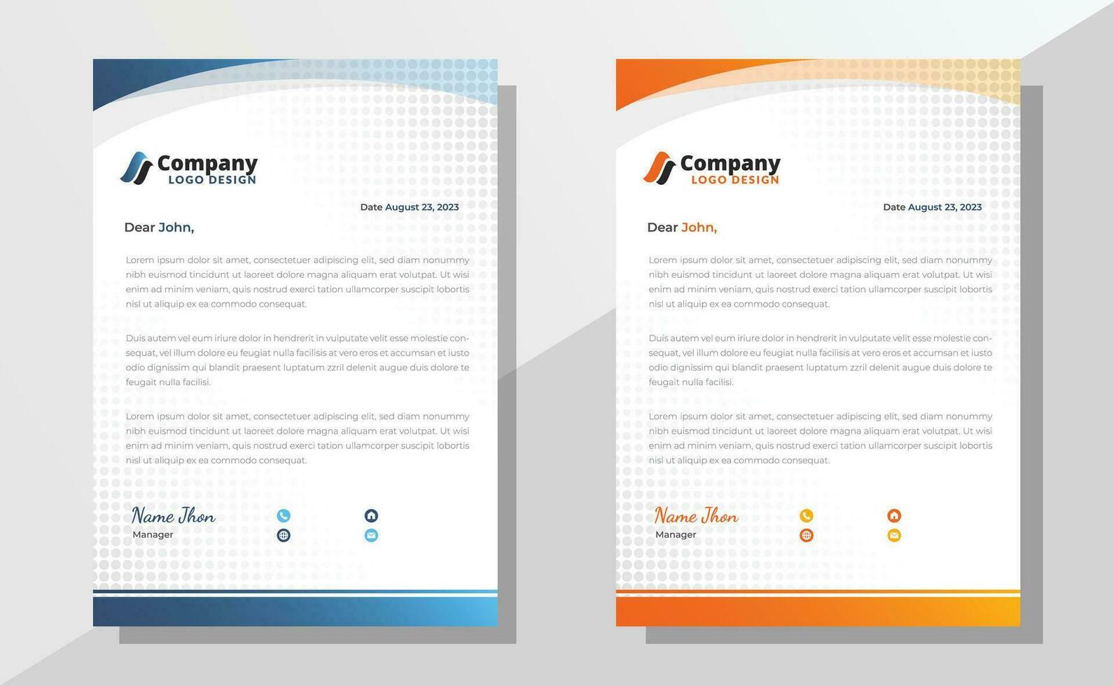 Modern professional corporate letterhead design, letter head, letterhead, creative business or company letterhead design template vector