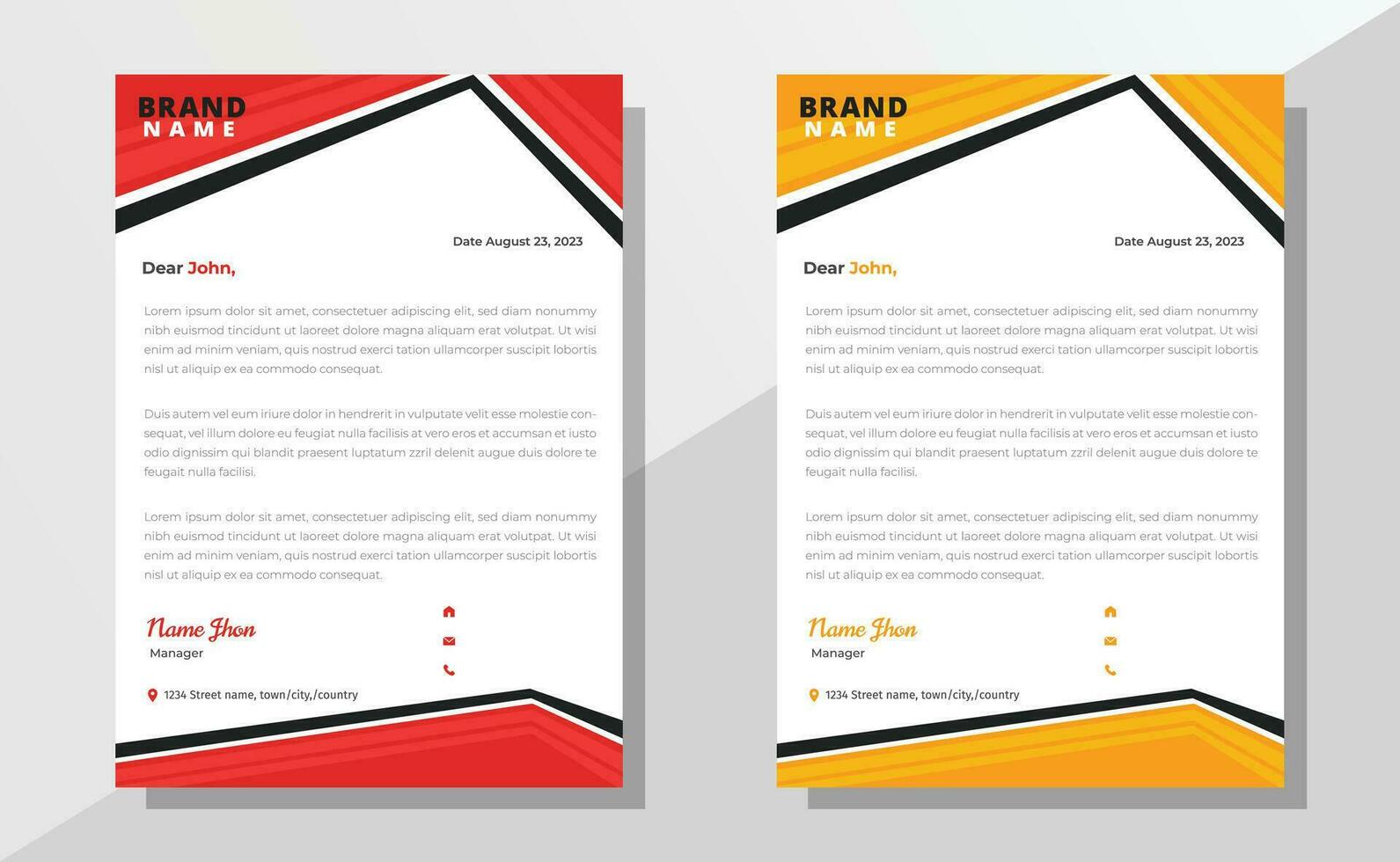 Modern professional corporate letterhead design, letter head, letterhead, creative business or company letterhead design template vector