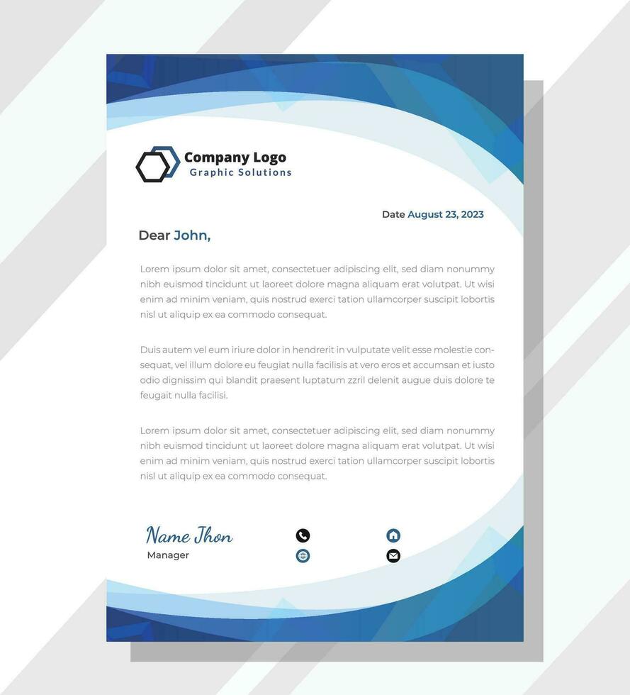 Modern professional corporate letterhead design, letter head, letterhead, creative business or company letterhead design template vector