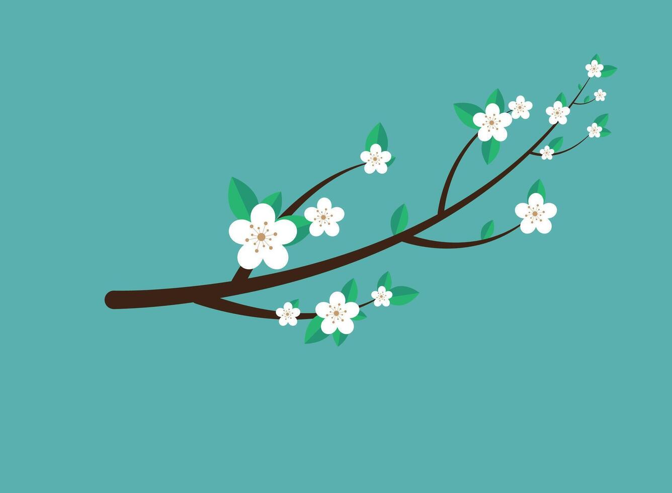 Vector Flat Design Simple Flowers