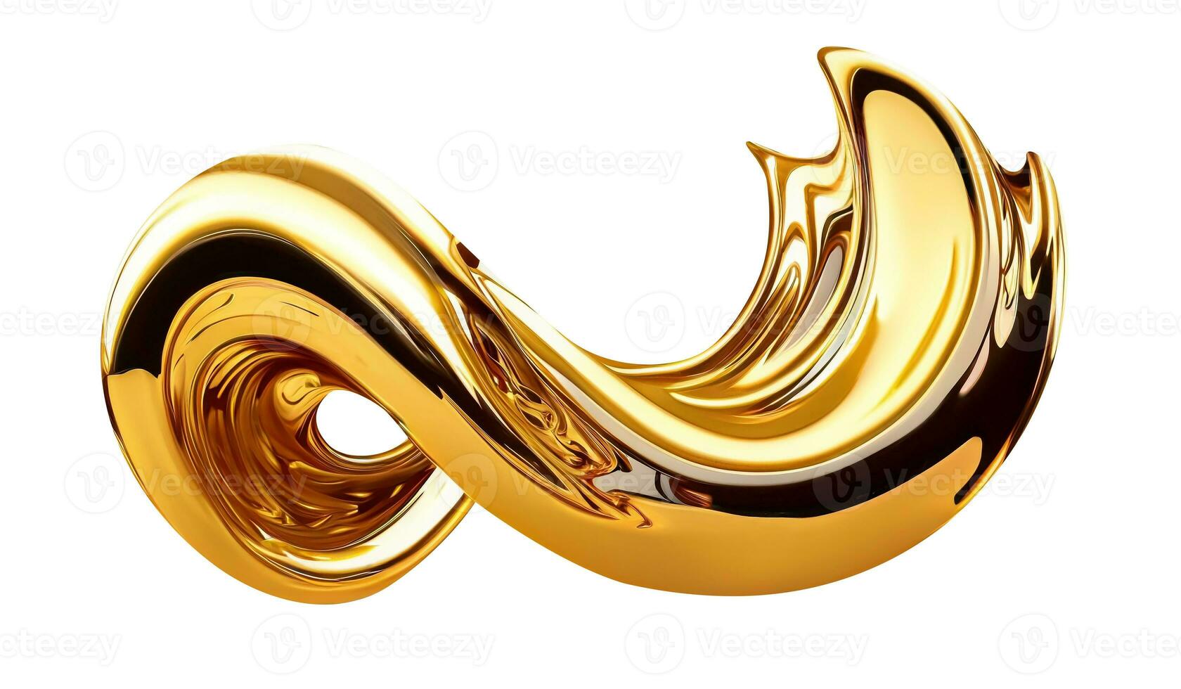 Abstract golden gradient background. Flow liquid metal waves. photo