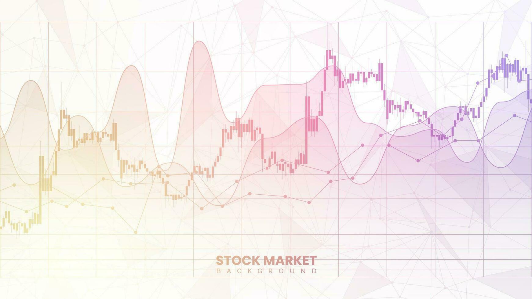 Financial yield curves, candlestick chart, bond data, and upward-sloping graph on white background. Improved business information and finance growth data. Successful stock market wallpaper vector