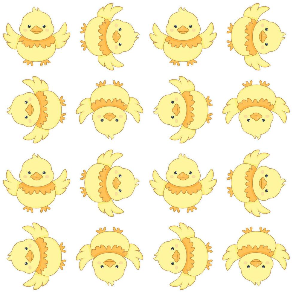 Pattern seamless chicken duck vegan day  . Vector