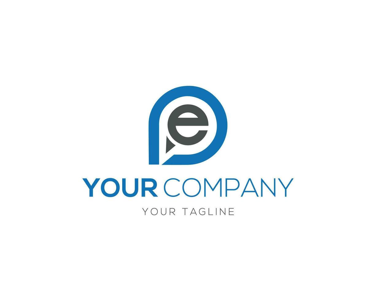 Initial Letter PE, EP Logo Template Vector Design.