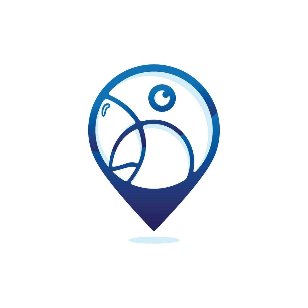 Geometric abstract pin point Parrot logo vector