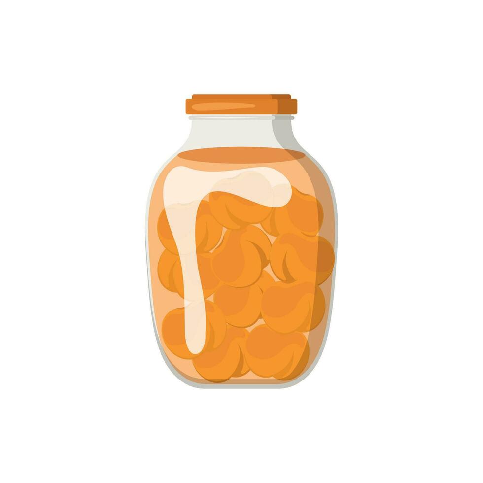 mermelada o compota frascos. Enlatado Fruta o bayas. Preservado Fruta en vaso frascos conjunto vector ilustración. para granjero mercado marca. orgánico comida eco modelo. dulce postre con vitaminas