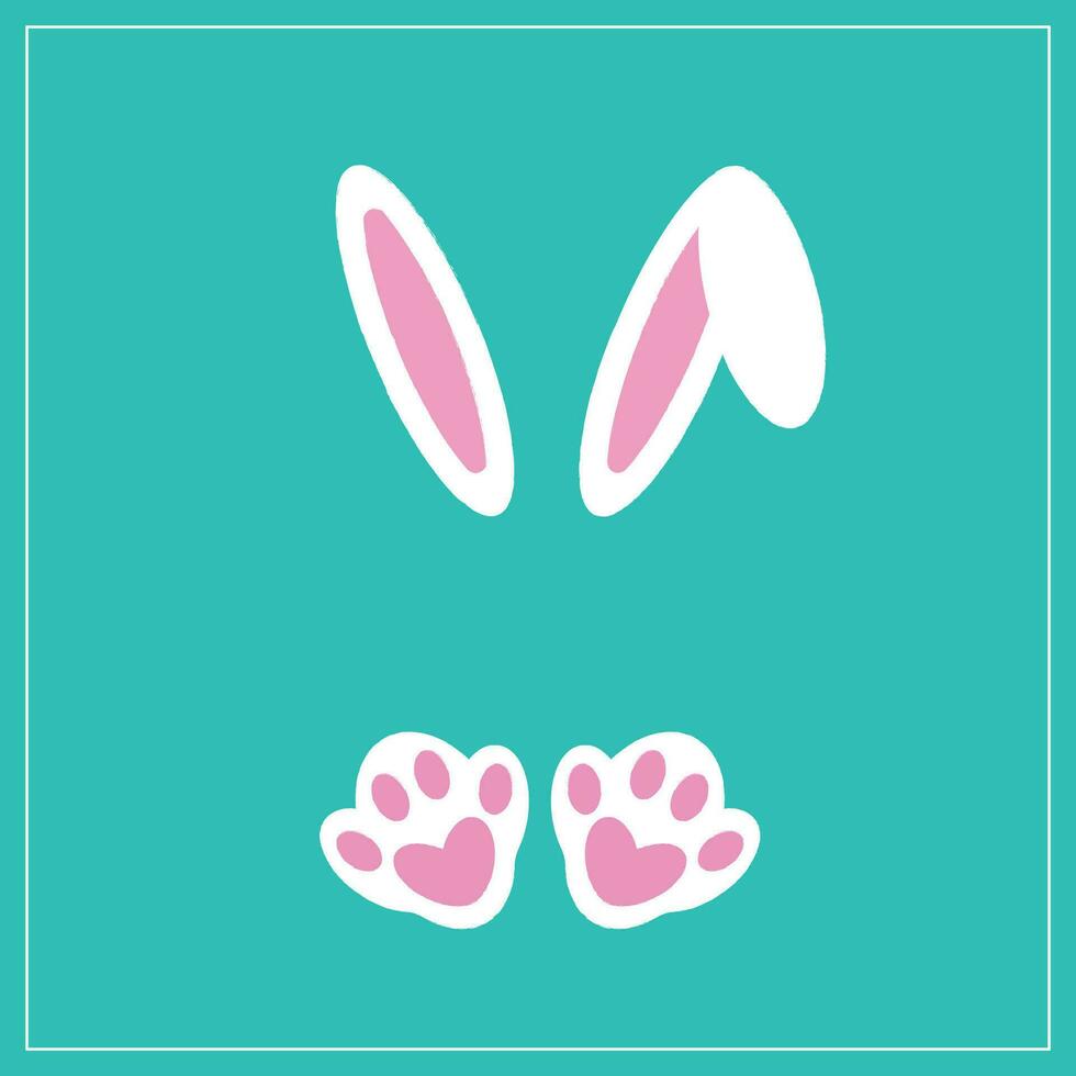 Easter Bunny paws. Pencil drawing style. vector