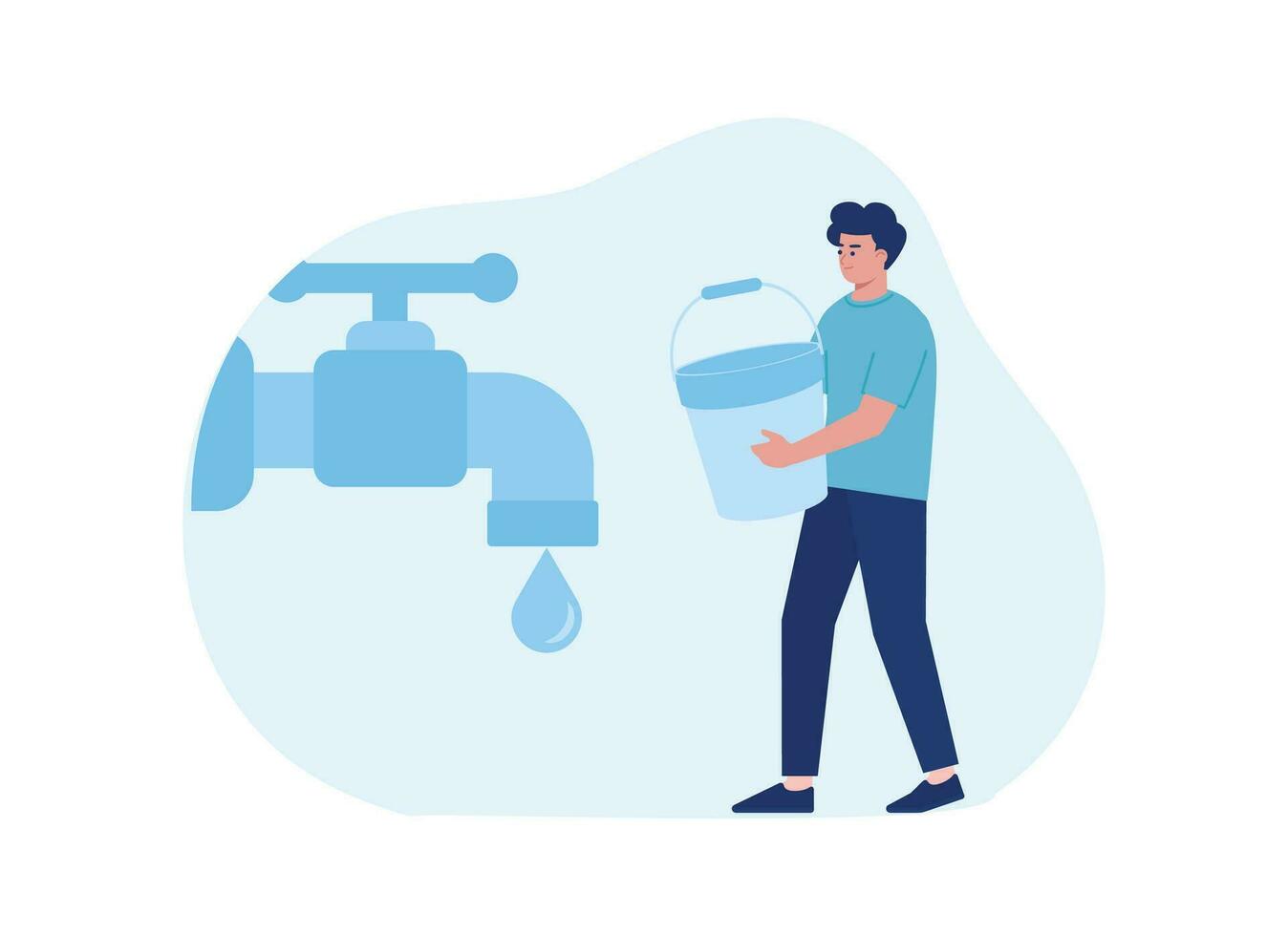 fill the tap water into the bucket concept flat illustration 27492365 Vector Art at Vecteezy