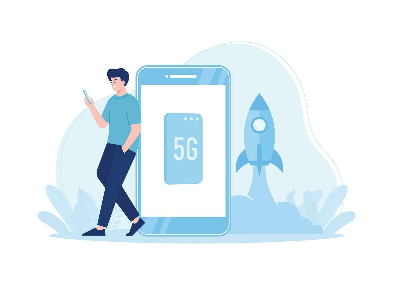 5g internet network speed concept flat illustration vector