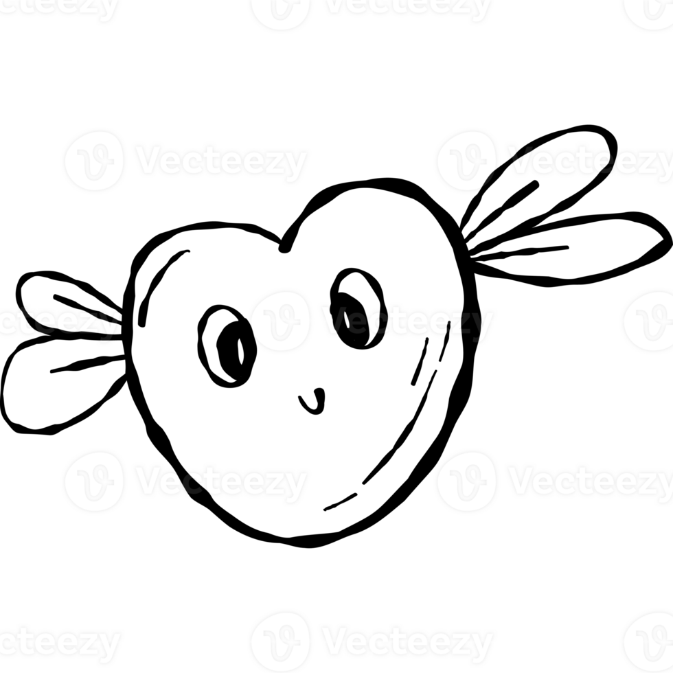 cute heart with wings 27492438 PNG