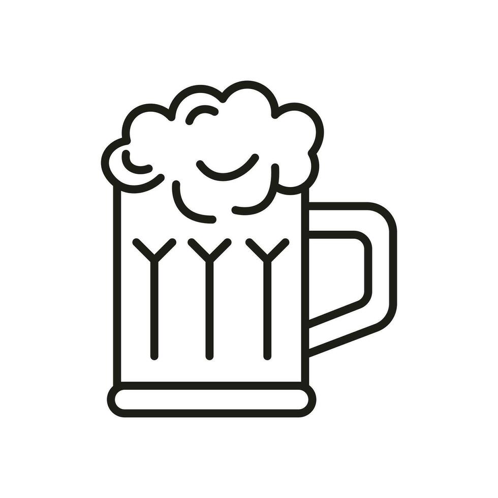 cerveza jarra línea icono, Oktoberfest y alcohol, cerveza vaso icono, alcohol beber. aislado vector ilustración