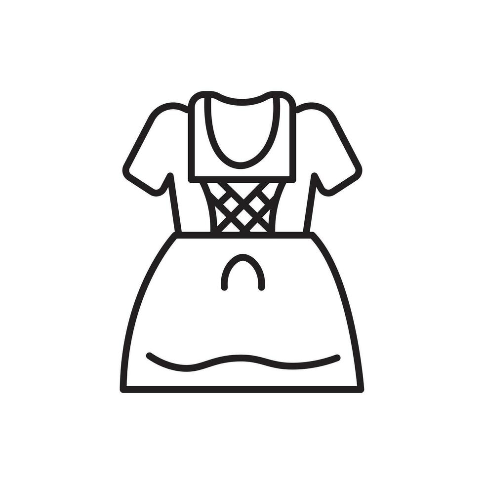 Dirndl, dress icon, oktoberfest and clothing, festival costume vector icon, traditional dress. Isolated vector illustration