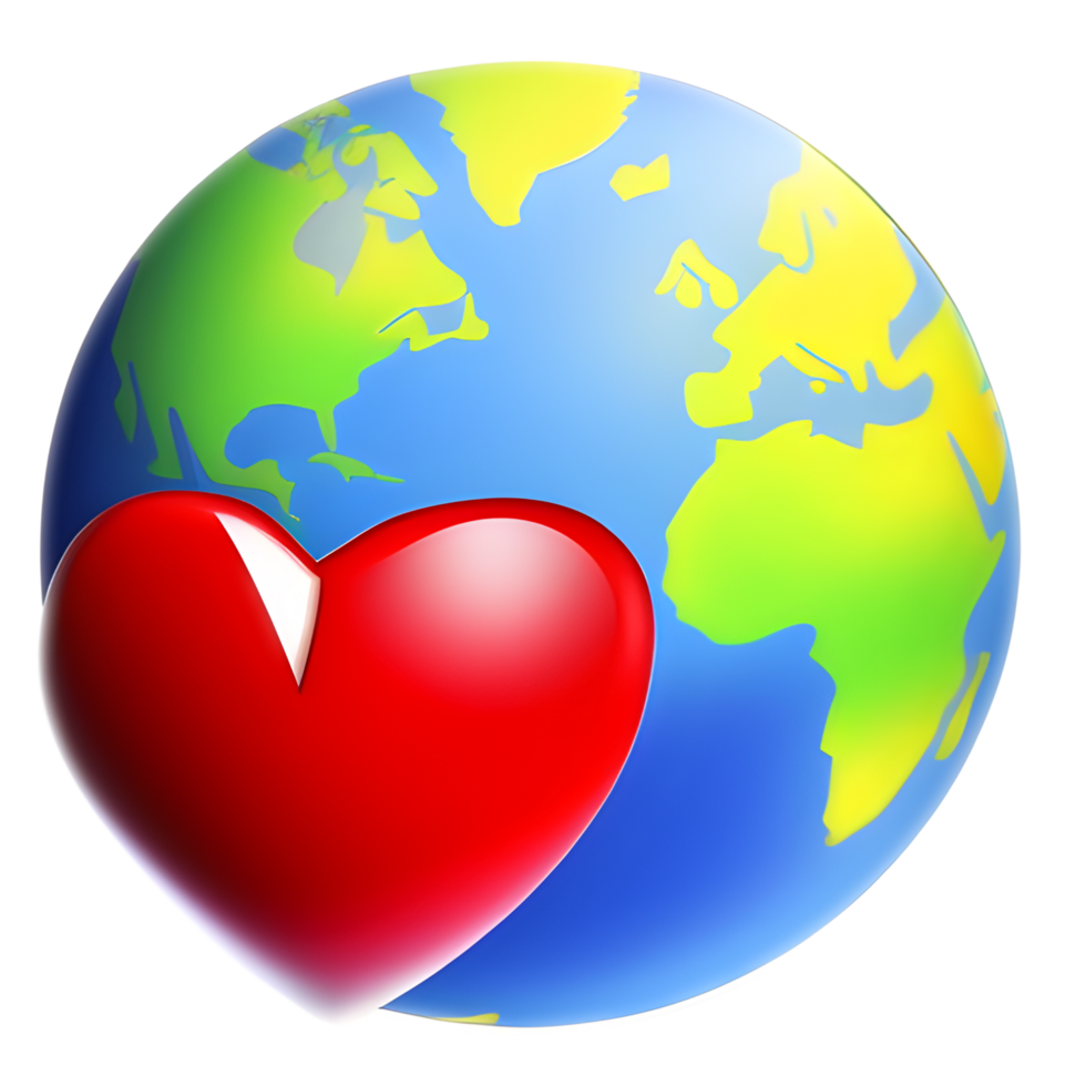 love earth, heart day ai generative png