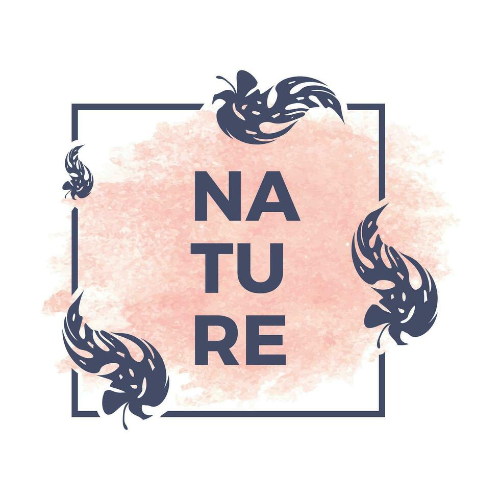 naturaleza marcos con mano dibujado hojas, diseño plantillas en línea estilo. vector botánico contorno fronteras utilizar para Boda invitaciones, saludo tarjetas, social medios de comunicación cuentos, etiqueta