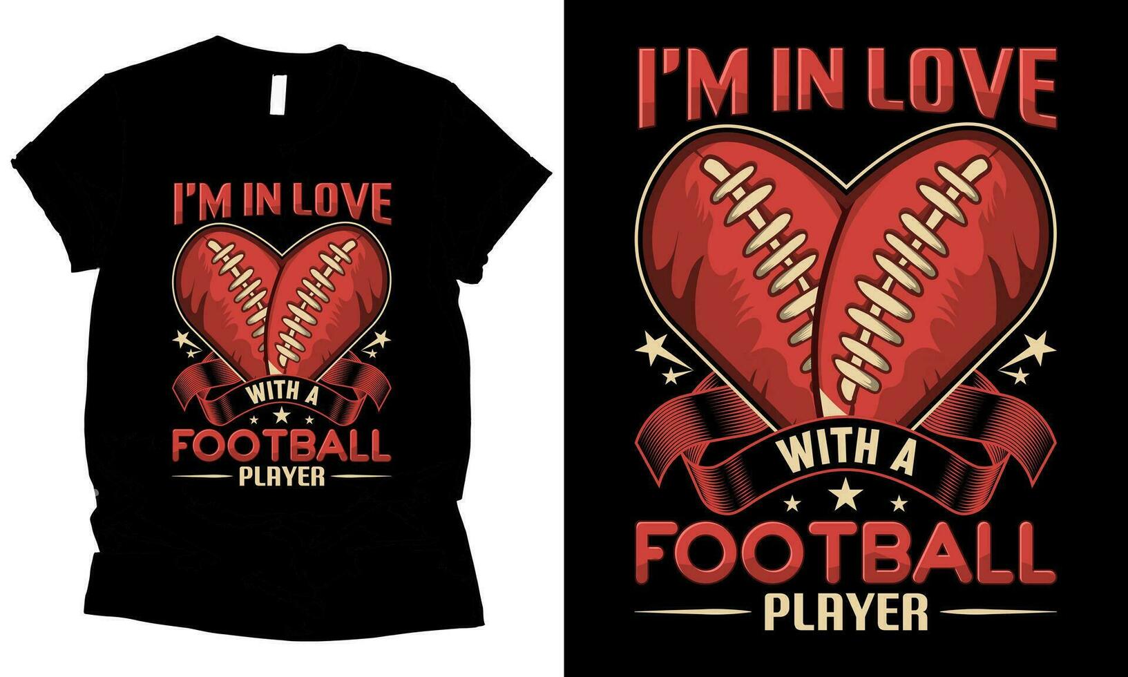 i'm in love with a football player, american football romantic love t-shirt design vector