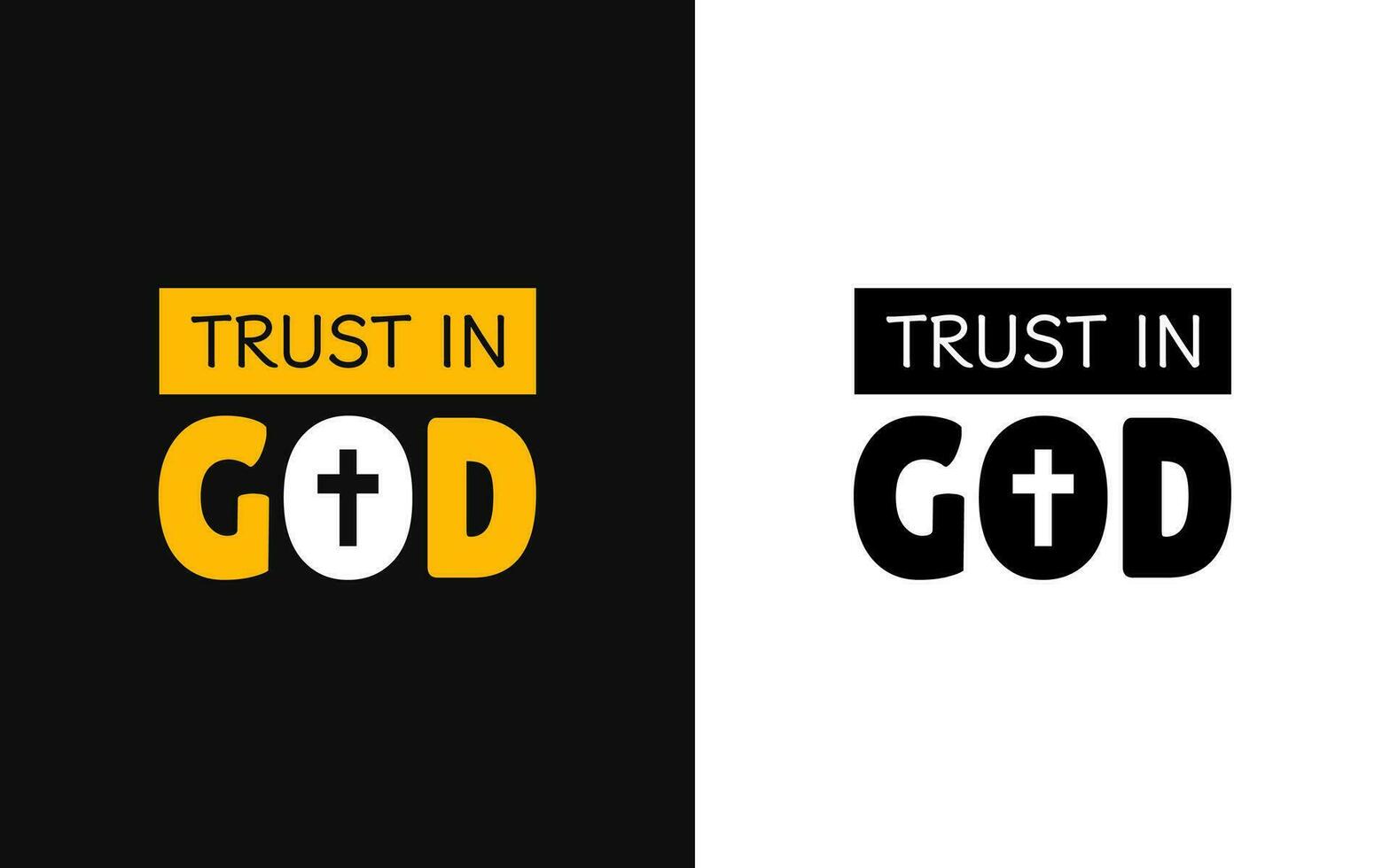 Trust In God Typography Quotes. Christianity Poster Design. Vector Illustration. EPS file.