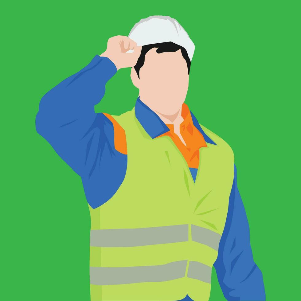 Flat worker illustration vector without face