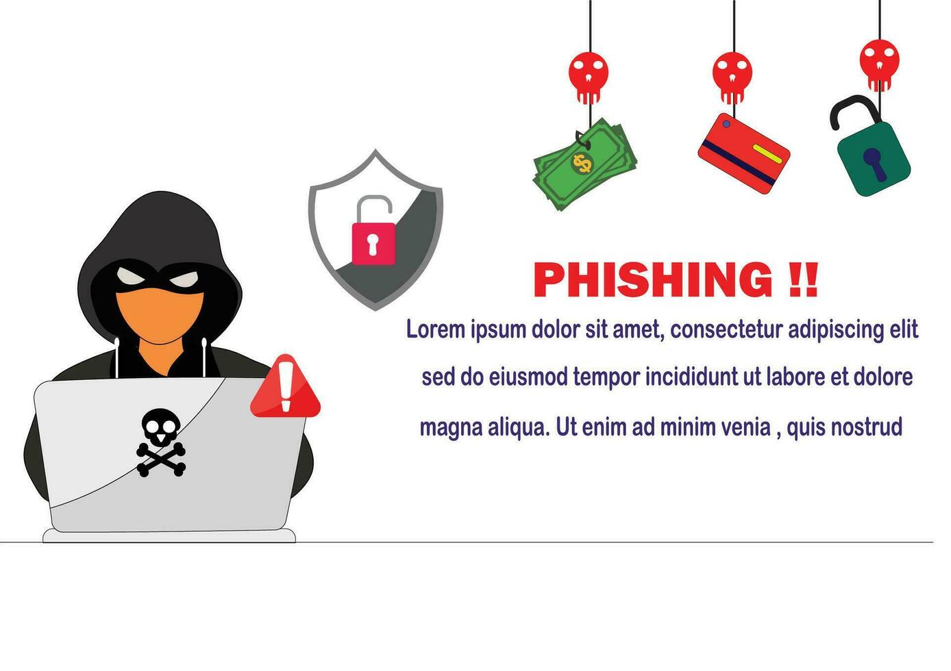 hacker hombre utilizar Nota libro computadora robando confidencial datos, personal información, ransomware, programa malicioso, virus, extorsión,datos,lock.vector concepto computadora seguridad y tecnología. vector