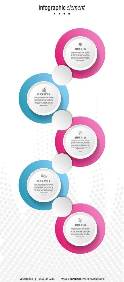 Infographic arrows with step up options. Vector template in flat design style