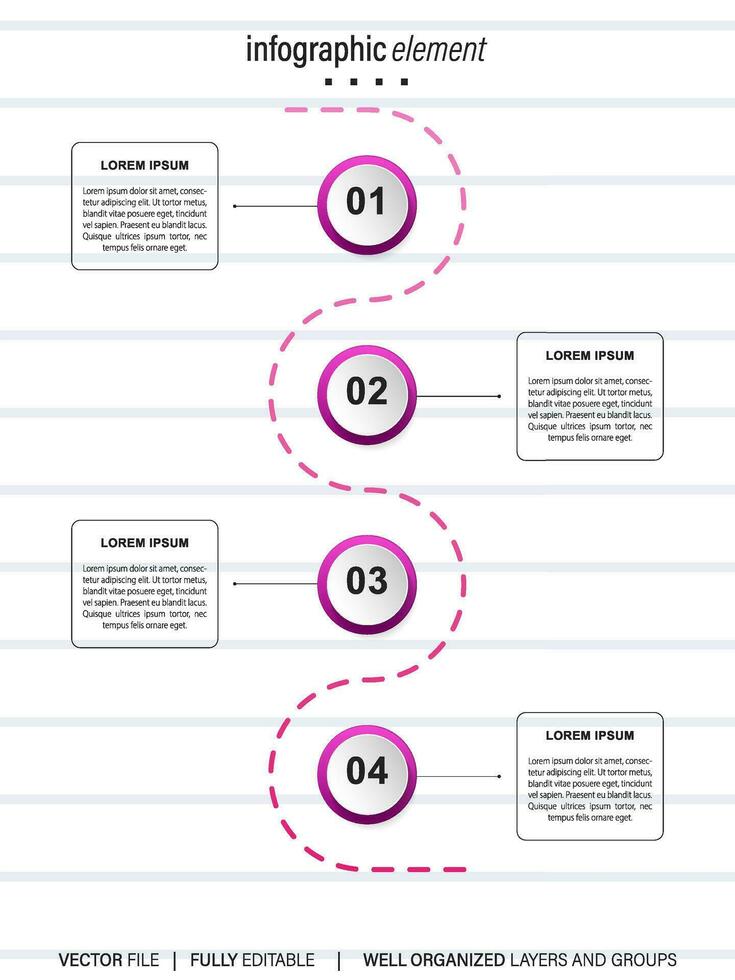 Infographics design template, business concept with 4 steps or options, can be used for workflow layout, diagram, annual report, web design.Creative banner, label vector. vector